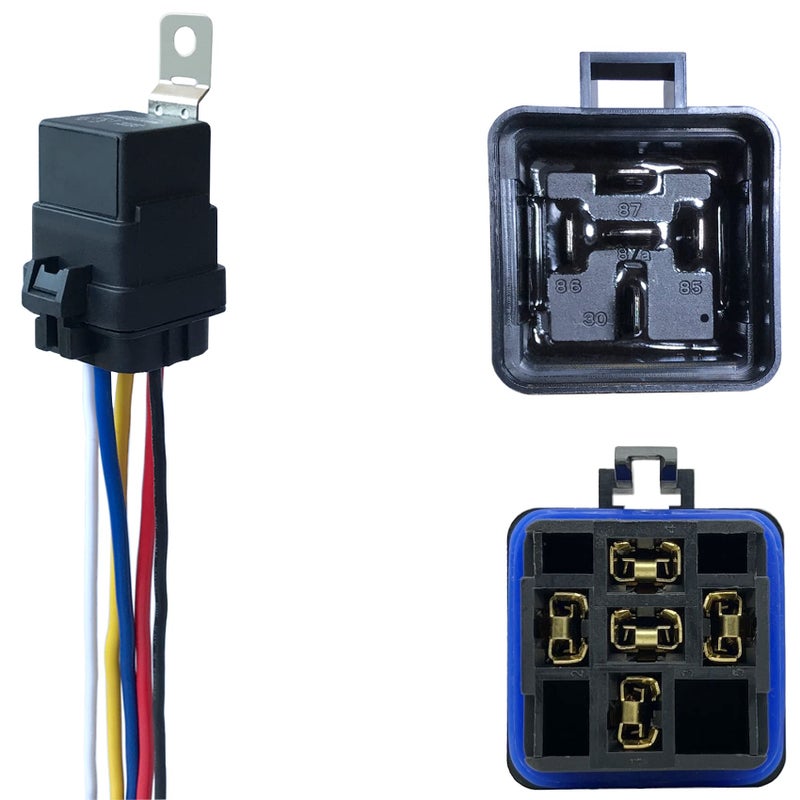 irhapsody 1 Pack 40/30 AMP 12V DC Waterproof Relay Kit with Heavy-Duty Pigtail, 5-PIN SPDT Automotive Relay - Image 1